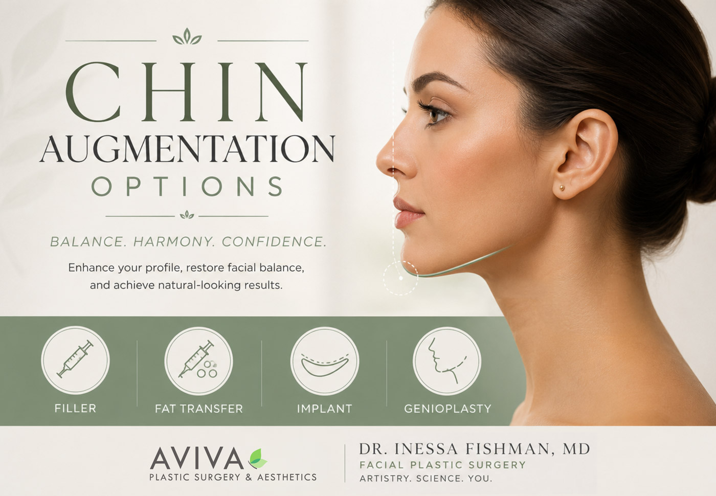 Chin augmentation options — Balance. Harmony. Confidence. Aviva Plastic Surgery & Aesthetics, Atlanta